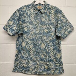 Red Head Tropical Hawaiian Shirt Mens MEDIUM Button Down Short Sleeve Blue Green